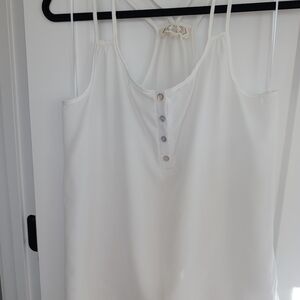 Pink Rose White Tank Top with Sleek Design